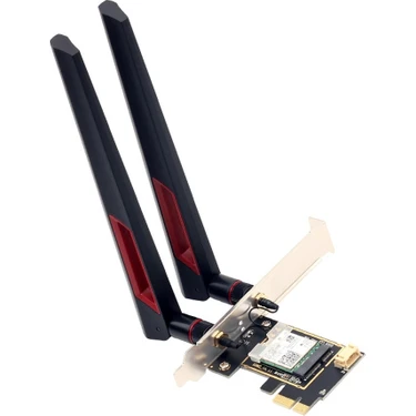 Store Of Wifi WiFi 6E Ağ Kartı, Intel AX210 Çipli, PCIe, Tri-Band (2.4/5/6GHz), Bluetooth 5.3, 2x10