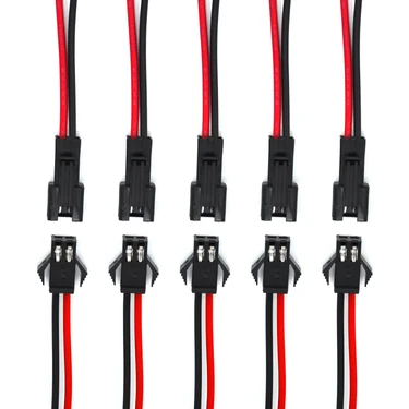 5 Takım 2 Pin Kablolu Konnektör LED Elektrik Bağlantı Soket