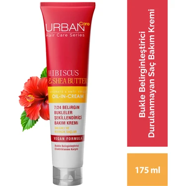 URBAN Care Hibiscus&Shea Butter Kıvırcık ve Dalgalı Saçlara Özel Şekillendirici Bakım Kremi-175