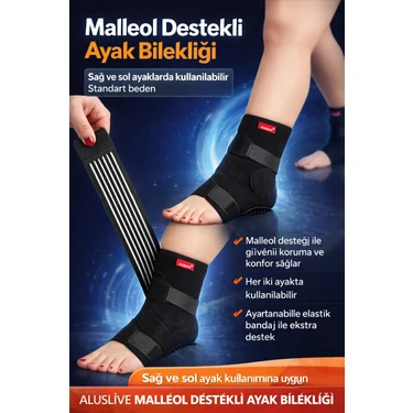 Aluslive Malleol Destekli Ayak Bilekliği Sağ ve Sol Kullanılabilir Standart
