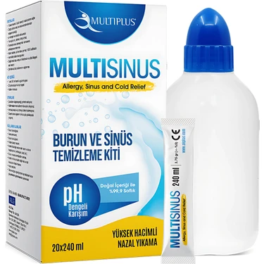Multiplus Burun ve Sinüs Temizleme Kiti 20x240 ml Yüksek Hacimli Düşük Basınçlı pH Dengeli
