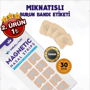 Burun Bandı Yedek Bant 60 Adet (30 Çift) – Wealtivo Manyetik Burun Bandı Refill Paket | Aparatsız,