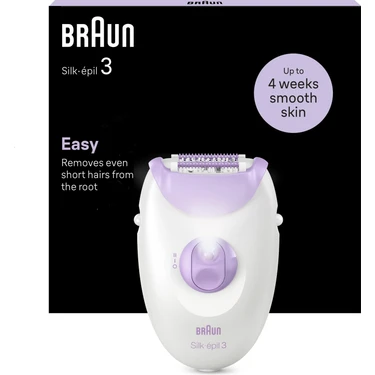Braun Silk-Épil 3 3-000 Epilatör 20 Cımbızlı 2 Hızlı Yıkanabilir Başlık Kuru Kullanım