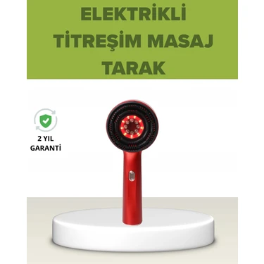 Aesco Mey Ithalat® Elektrikli Titreşim Masaj Tarak Kırmızı Işık