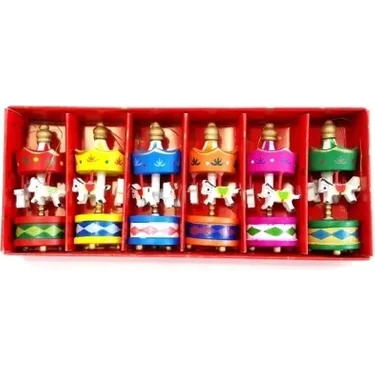 Pileli Store Dekoratif 6'lı Renkli Mini Atlı