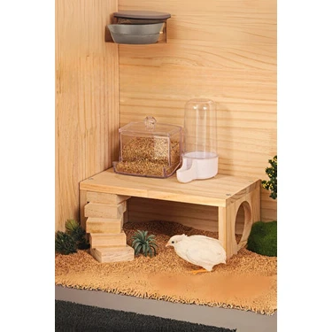 Ahşap Hamster Tırmanma Platformu - Merdivenli Kafes