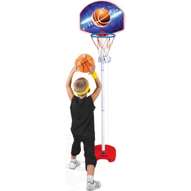 Dede Ayaklı Ayarlanabilir 3 Farklı Boy Basket Potası Ve Top Eğlenceli Tasarım ile Dış Mekan