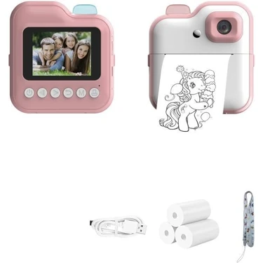 Torima Dijital Fotoğraf Makinesi Çocuk Termal Resim Kağıt Baskılı Yazıcı Kamera Video Makinesi