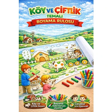 Haydi Dekor 🌾 Çiftliğimi Boyuyorum – 5 Metre Dev Çiftlik Temalı Boyama Rulosu | 🐄 Çocuklar İçin