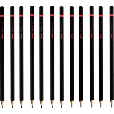 Rotring 12'li Siyah 2B Kurşun Kalem Seti - Ergonomik Tasarım ve Keskin