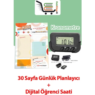 Günlük Planlayıcı 30 Sayfa+Kronometre Dijital