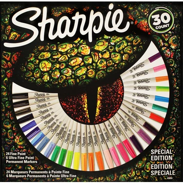 Sharpie Fine Permanent Markör 30'lu Karışık kutu