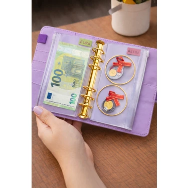 Mint Design Birikim Ajandası - Bütçe Planlayıcı Cüzdan - Altın