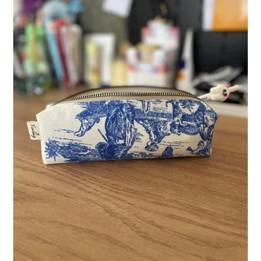 Fiorbag Vintage Desenli Astarlı Tek Bölmeli Kalemlik -El