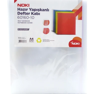 Noki Hazır Yapışkanlı Defter Kabı Şeffaf 10