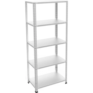 Rafburada 5 Katlı Galvaniz Çelik Raf - Depo, Arşiv, Kiler, Dosya, Market Rafı - 20x60 cm-100