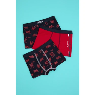 U.S. Polo Assn. Erkek Çocuk 3'lü Boxer Takım