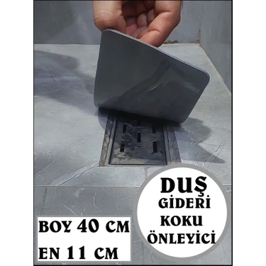 Cozley Kötü Koku Önleyici Uzun Duş Gideri Silikon Mat Duş Gideri Kapağı Tıpası Böcek Önleyici GRİ