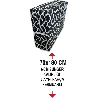 Vip Home Concept Tek Kişilik Katlanır Sünger Yatak 70x180 cm 6 cm Kalınlık ile Konforlu