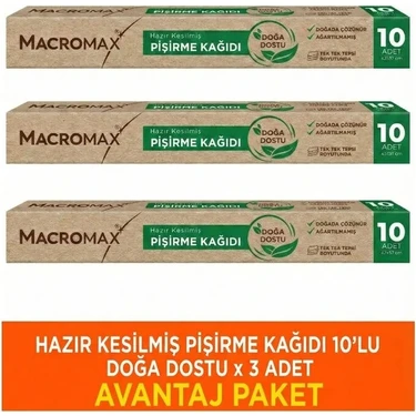 Macromax Doğa Dostu Pişirme Kağıdı Seti 3