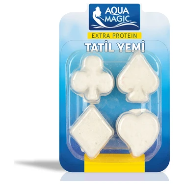 Aqua Magic Haftalık Tatil Yemi 4'lü Yüksek Proteinli Akvaryum Balıkları İçin