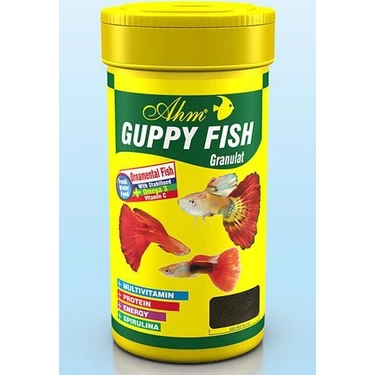 Ahm Guppy Granulat Lepistes Balık Yemi 250 Ml Yüksek Kaliteli Beslenme İçin Özenle