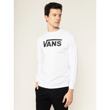 Vans - Erkek Uzun Kollu Beyaz T-Shirt -