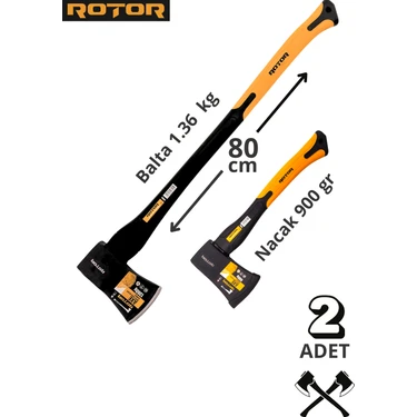 Rotor Fiber Saplı 1360GR+900GR 2’li Balta Nacak