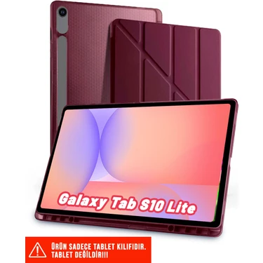 Samsung Galaxy Tab S10 Lite 10.9 Inch Uyumlu Tri-Folding Kalem Bölmeli Arkası Yumuşak Silikon