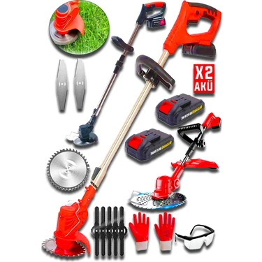 Dozzer Alman 798 Vf  25 Ah Karbon Motor 2x Akülü Akülü Şarjlı Kenar Ot Çalı Çim Biçme Tırpan