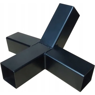 Hamak Ayağı Ahşap Bağlantı Parçaları 80X80X2 mm Profil 4 Parçadan Oluşmaktadır. Siyah Renk, Ürün