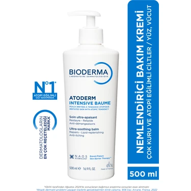 Bioderma Atoderm Intensive Balm Çok Kuru Atopi Eğilimli Cilt Nemlendirici Krem Yetişkin, Çocuk 500
