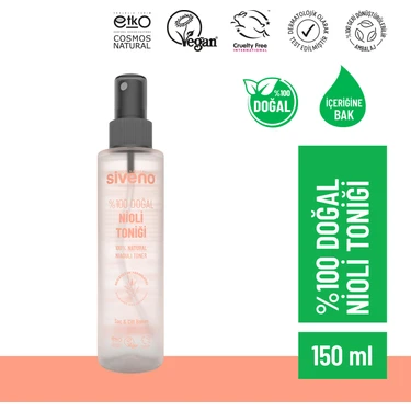 Siveno %100 Doğal Nioli Suyu Kötü Koku Önleyici Arındırıcı Ferahlatıcı Hassas Bölge Toniği 150