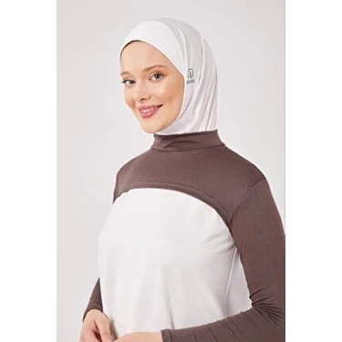 Melodi Scarf Kahverengi Balıkçı Yakalı Pamuklu Boyunluklu Kolluk Uzun Kol Düz Desenli