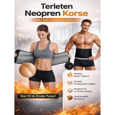 Ankaflex Medikal Unisex Termal Ter Sauna Bandı Korsesi Zayıflama Bel Mide