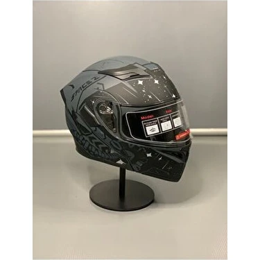 JK20 JK-902 Güneş Vizörlü Çene Açılır Kask H2 Grey XL Beden Gri Renkli Otomotiv Kask