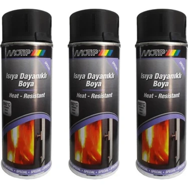 Motip 3 Adet 690°C Isıya Dayanıklı Siyah Boya 400 Ml. Made In