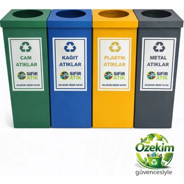 Özekim Geri Dönüşüm Sıfır Atık Kutusu 4'lü Set Kargo