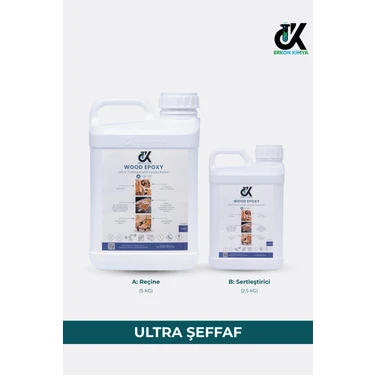 Erkon Kimya Ultra Şeffaf Döküm Tipi Epoksi Reçine 7,5 kg Set Epoxy Masa Sehpa