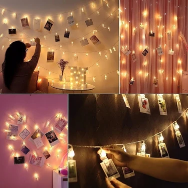 Orjinal Dükkan Led Işıklı Fotoğraf Mandalları 20 li 3