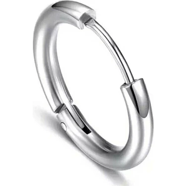 Trend Collection Unisex Cerrahi Çelik Gümüş Renk 12 mm Halka