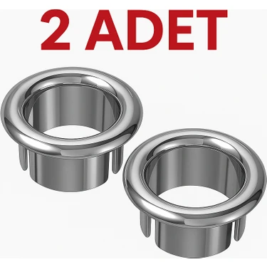 Parlak Krom Görünümlü Lavabo Taşma Yüzüğü - Dayanıklı Metal Evye Taşma Halkası 2