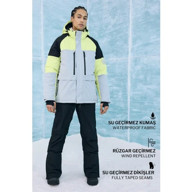 DeFacto Su İtici Regular Fit Kapüşonlu Fermuarlı Kayak Montu