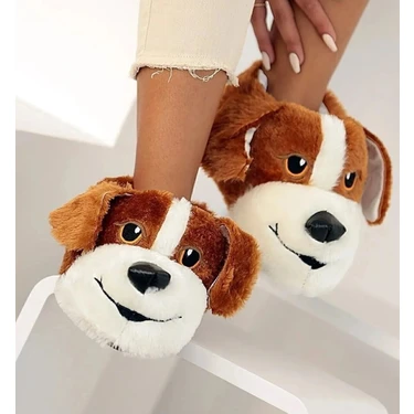Waykon Mece Spor Köpekli Peluş Panduf Unisex Hayvanlı Rahat Esnek Ev