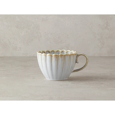 English Home Fiore Gri New Bone China Kupa 350 ML Tek Parça Desensiz Şık