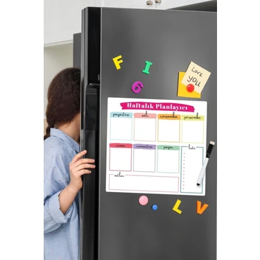 Dünya Magnet Haftalık Magnet Planlayıcı, Yazı Tahtası Pano + 2