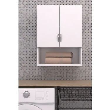 Remaks Esila Makina Üstü Dolap, Banyo Dolabı, Çamaşır Dolabı, Havlu Dolabı, Kapaklı Dolap -