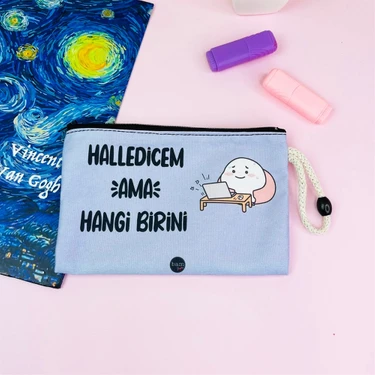 Hediye Ofisi Halledicem Ama Hangi Birini Tasarımlı Kalemlik Bez