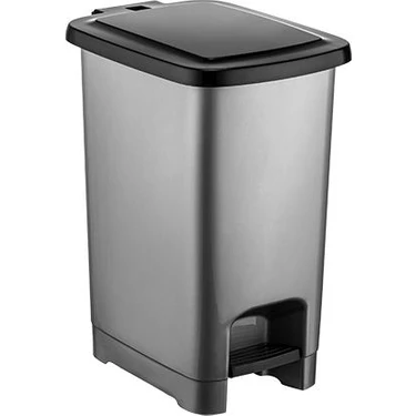 Şenyayla 4280 Slim Pedallı Plastik Çöp Kovası Siyah Kapaklı 10