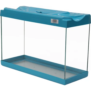 Kanki Pet 30 cm KP3018 Turkuaz Renkli Kapaklı Akvaryum 9 Litre